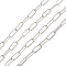 Anti-Tarnish Rhodium Plated 925 Sterling Silver Paperclip Chains, Soldered, Platinum, Link: 11x4.5x1mm