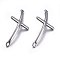 Tarnish Resistant 304 Stainless Steel Links connectors, Sideways Cross, Stainless Steel Color, 47~49x22x2.5mm, Hole: 2.5mm