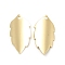 Rack Plating Brass Pendants, Long-Lasting Plated, Cadmium Free & Lead Free, Leaf Charm, Real 14K Gold Plated, 22x11x2mm, Hole: 1.2mm