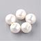 Natural Sea Shell Beads, Half Drilled, Round, Creamy White, 10mm, Half Hole: 1mm