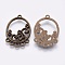 Tibetan Style Alloy Chandelier Components Links, Oval, Antique Bronze, 30x20x2mm, Hole: 1mm