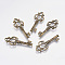 Tibetan Style Pendant Pave Cabochon Settings, Lead Free & Cadmium Free & Nickel Free, Key, Antique Bronze, 43x17x3mm, Hole: 4x2mm, Fit for 1~4x1mm rhinestone