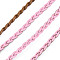 Braided PU Leather Cords, for Bracelet Necklace Jewelry Making, Pearl Pink, 5x2mm, about 54.68 yards(50m)/bundle