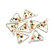 Brass Pendants, with Acrylic Beads, Long-Lasting Plated, Triangle, Real 14K Gold Plated, Colorful, 19.5x17.5x3mm, Hole: 1.8mm