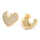 Серьги-гвоздики с прозрачным паве из латуни с кубическим цирконием EJEW-U005-09G-2