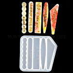 Зажим для волос силиконовые Молды, Молды для литья смолы, для уф-смолы, изготовление ювелирных изделий из эпоксидной смолы, прямоугольник и овал, треугольник и круглый, белые, 80x83x4.5 мм, внутренний диаметр: 70x10~18 мм