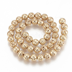 Гальванические бусины из натуральной лавы G-T061-55B-6mm