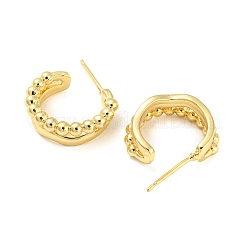 Серьги-гвоздики из латуни c-образной формы с покрытием стойки&nbsp;EJEW-F326-25G