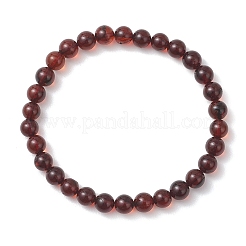 Натуральные янтарные круглые эластичные браслеты из бусин для женщин и мужчин&nbsp;BJEW-JB13378