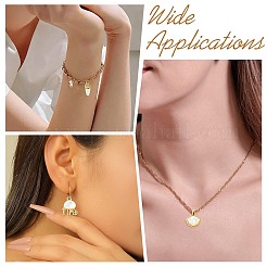 6 шт. 6 стиля подвески из латуни с паве из натуральных белых ракушек на морскую тематику&nbsp;KK-CJ0003-66