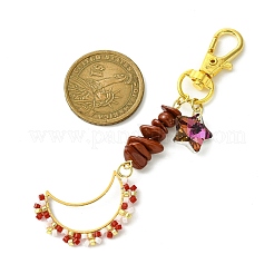 Украшения с подвесками из лунного стекла и семян&nbsp;HJEW-MZ00065-04