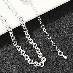 Ожерелья-цепочки типа «роло» из латуни толщиной 4 мм с текстурой&nbsp;NJEW-L012-05S