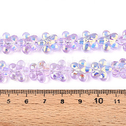 Прозрачность гальванизированные стеклянные бусины нити&nbsp;GLAA-T023-38A-05