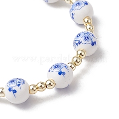 Гальванизированные немагнитные синтетические гематитовые круглые бусины эластичные браслеты для женщин&nbsp;BJEW-JB11600-01