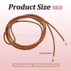 1 шт. плетеный ремень из искусственной кожи&nbsp;AJEW-CL0001-56B