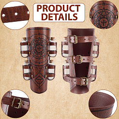 1 пара регулируемых браслетов из искусственной кожи со стеклянными бутылками&nbsp;AJEW-CL0002-53A