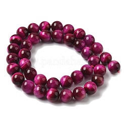 Натуральной розовой тигровый глаз бисер нитей&nbsp;G-G099-10mm-3