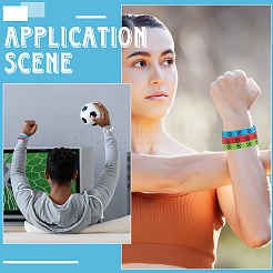 ПВХ футбольный брелок и силиконовый шнур браслеты комплекты украшений&nbsp;SJEW-GF0001-01