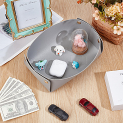 Складная корзина для хранения из искусственной кожи&nbsp;AJEW-WH20010-62C