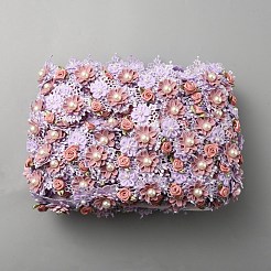 Полиэстеровые цветочные кружевные ленты ручной работы&nbsp;OCOR-WH0088-01