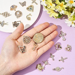 40шт 20 стиля подвески из сплава со стразами&nbsp;FIND-YW0009-04