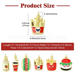 6 шт. 6 стиля подвески из пищевой латуни&nbsp;KK-CJ0003-63