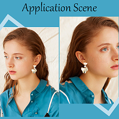 14 шт. латунная полукруглая фурнитура для сережек-гвоздиков&nbsp;KK-BBC0010-87