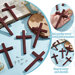 6шт деревянный крест настенный декор&nbsp;AJEW-GO0002-23A