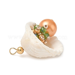 Подвески из натуральной ракушки и круглого стекла&nbsp;PALLOY-MZ00912-04