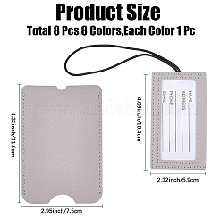 8 шт. 8-х цветная выдвижная багажная бирка из искусственной кожи со шнурком&nbsp;AJEW-CL0001-90