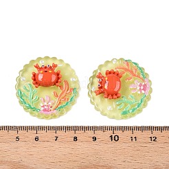 Плоские круглые кабошоны из смолы на тему океана&nbsp;CRES-T025-02I