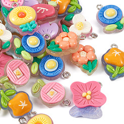 48шт 12 стиля подвески из полупрозрачной смолы&nbsp;RESI-TA0001-93