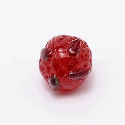 Lampwork бисера ручной работы&nbsp;X-GLAA-WH0029-10