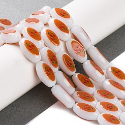 Печать стеклянных овальных бусин для изготовления ожерелья и браслетов&nbsp;GLAA-B020-01A-02