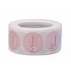 Плоские круглые бумажные наклейки спасибо&nbsp;DIY-C042-12G