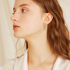 8 пара 8 стилей сережек-гвоздиков из сплава овальной и круглой формы в виде цепочки&nbsp;EJEW-FI0001-47