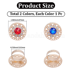 2 шт. 2-цветные зажимы для галстука со стразами из сплава&nbsp;FIND-CY0001-38B