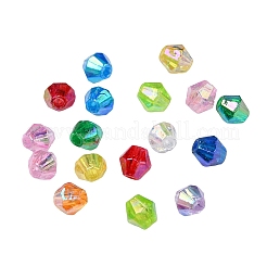 Экологичные прозрачные акриловые бусины с биоконусом ab с цветным покрытием&nbsp;TACR-CJ0001-12