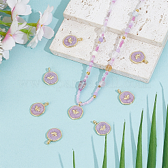 Кулоны с эмалью из латуни&nbsp;KK-BC0015-11G