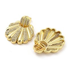 Латунь микро проложить кубический цирконий болтающиеся серьги стержня&nbsp;EJEW-C066-10G