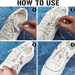 8 шт. 4 стиля цепи из сплава для ремней для ботинок&nbsp;AJEW-CP0006-48