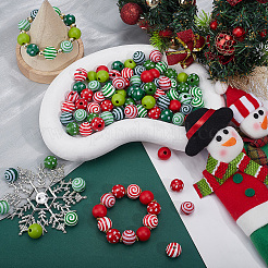 100 шт. 10-х видов окрашенных натуральных деревянных бусин&nbsp;WOOD-PA0001-34