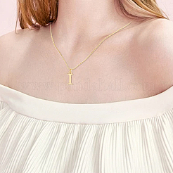 1 шт. ожерелье с подвеской в виде буквы из нержавеющей стали 304&nbsp;NJEW-LP0001-38I-G