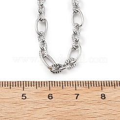 Ожерелья из текстурированной овальной цепочки из нержавеющей стали 304 толщиной 5.5 мм&nbsp;NJEW-T016-12P