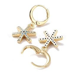 Серьги с подвесками из латуни с покрытием из настоящего 18-каратного золота EJEW-L269-025G