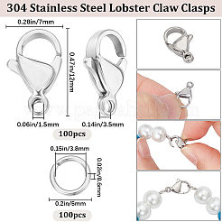100 шт. карабины из нержавеющей стали 304&nbsp;DIY-BBC0001-56A
