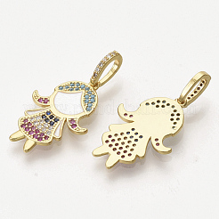 Латунные микро проложить кубического циркония подвески&nbsp;X-ZIRC-T012-36G