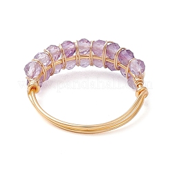 Кольца из натурального аметиста&nbsp;RJEW-TA00182