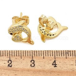 Серьги-гвоздики с микропаве из кубического циркония&nbsp;EJEW-D305-05G