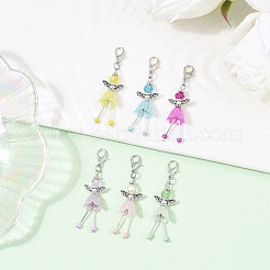 6 шт. подвесной ангел из сплава и стекла&nbsp;HJEW-JM04208-02